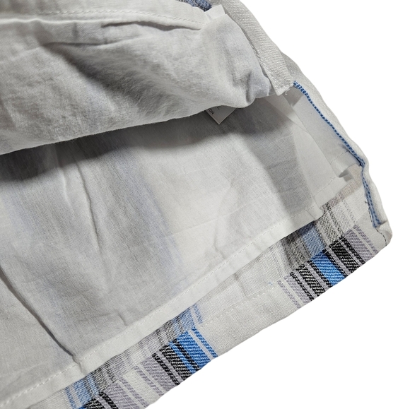 Vacate The Label Viscose Blend Linen Style Short, White/Blue Striped, Small - Picture 3 of 12